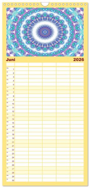 Produktbild: Familienplaner 2026 - Mandala Tr&auml;ume mit 5 Spalten (Wandkalender, 21 x 45 cm) CALVENDO