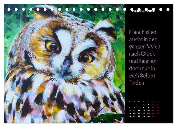 Produktbild: Die Botschaft der Krafttiere (Tischkalender 2026 DIN A5 quer), CALVENDO Monatskalender
