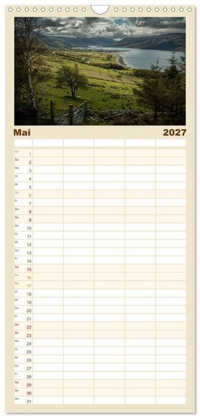 Produktbild: Familienplaner 2027 - Die Highlands - Schottlands rauher Nordwesten mit 5 Spalten (Wandkalender, 21 x 45 cm) CALVENDO