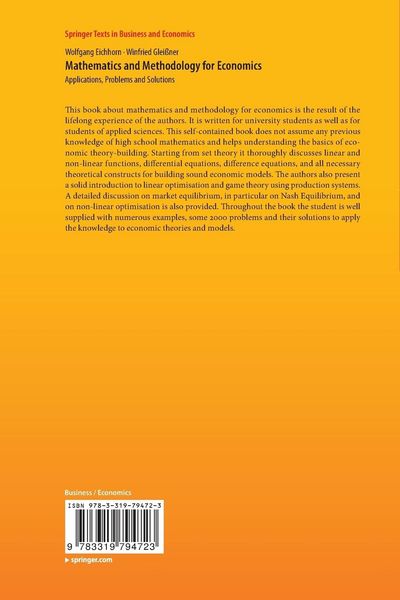 Produktbild: Mathematics and Methodology for Economics