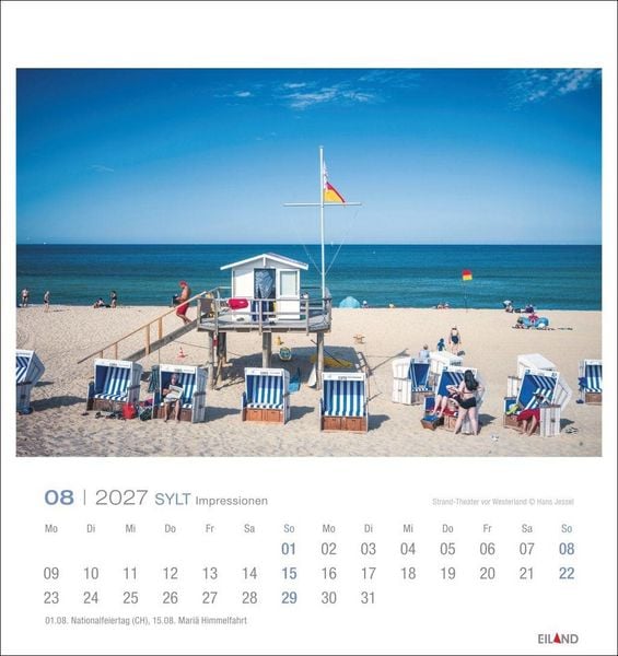 Produktbild: Sylt Impressionen Postkartenkalender 2027