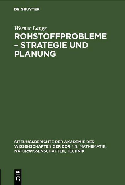 Produktbild: Rohstoffprobleme - Strategie und Planung