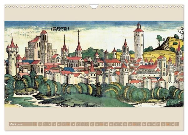 Produktbild: St&auml;dte mit Geschichte: Historische Zeichnungen, Stiche, Drucke (Wandkalender 2026 DIN A3 quer), CALVENDO Monatskalender