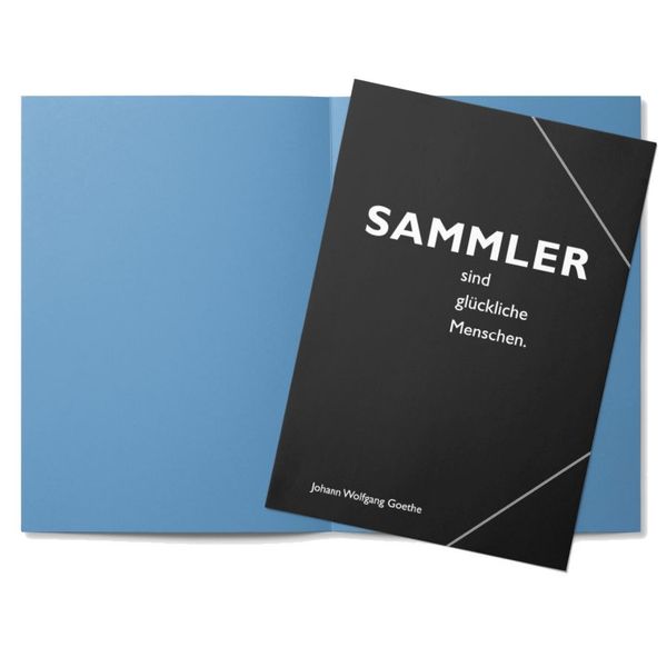Produktbild: Sammelmappe A4, "Sammler sind gl&uuml;ckliche Menschen." (Johann Wolfgang Goethe)