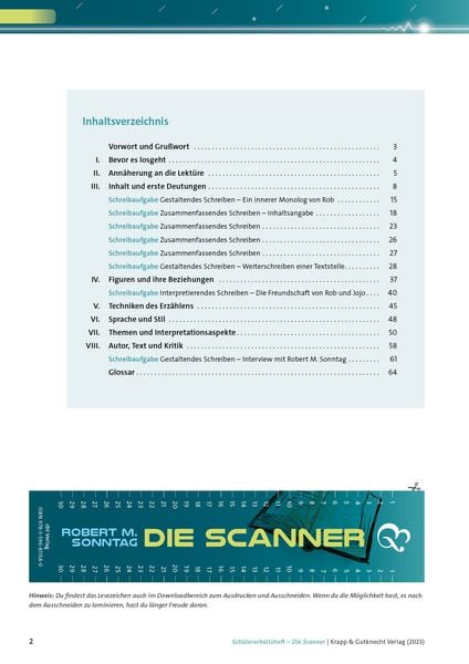 Produktbild: Die Scanner &ndash; Robert M. Sonntag &ndash; Sch&uuml;lerarbeitsheft