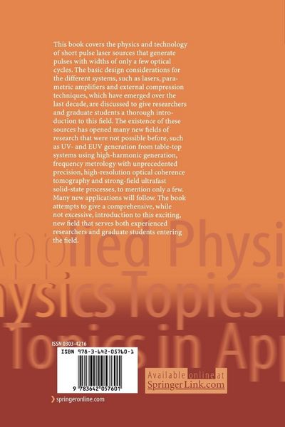Produktbild: Few-Cycle Laser Pulse Generation and Its Applications
