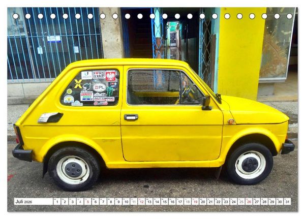 Produktbild: Polski Fiat 126p - Kult auf Kuba (Tischkalender 2026 DIN A5 quer), CALVENDO Monatskalender