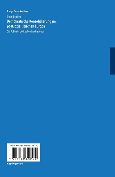 Produktbild: Demokratische Konsolidierung im postsozialistischen Europa
