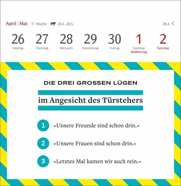 Produktbild: Die drei gro&szlig;en L&uuml;gen Premium-Postkartenkalender 2027 - 53 Postkarten mit am&uuml;santen Alltagsl&uuml;gen