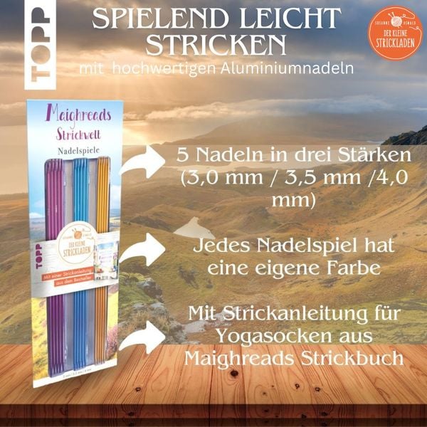 Produktbild: Der kleine Strickladen - Maighreads Nadelspiele. Mit Strickanleitung f&uuml;r Yogasocken