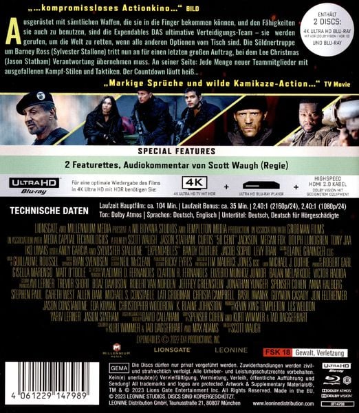 Produktbild: The Expendables 4 (4K Ultra HD) (+ Blu-ray)
