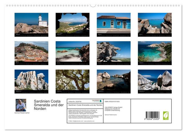 Produktbild: Sardinien Costa Smeralda und der Norden (hochwertiger Premium Wandkalender 2026 DIN A2 quer), Kunstdruck in Hochglanz