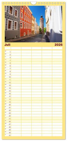 Produktbild: Familienplaner 2026 - G&ouml;rlitz - Europas verborgene Sch&ouml;nheit an der Nei&szlig;e mit 5 Spalten (Wandkalender, 21 x 45 cm) CALVENDO