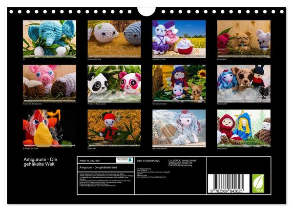 Produktbild: Amigurumi - Die geh&auml;kelte Welt (Wandkalender 2027 DIN A4 quer), CALVENDO Monatskalender