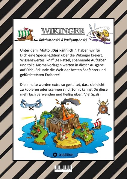 Produktbild: Craftbook - 150 Seiten Tolle Wikinger Motive - Langschiff - Knifflige Raubzug R&auml;tsel & Aufgaben - Geschichte - Met