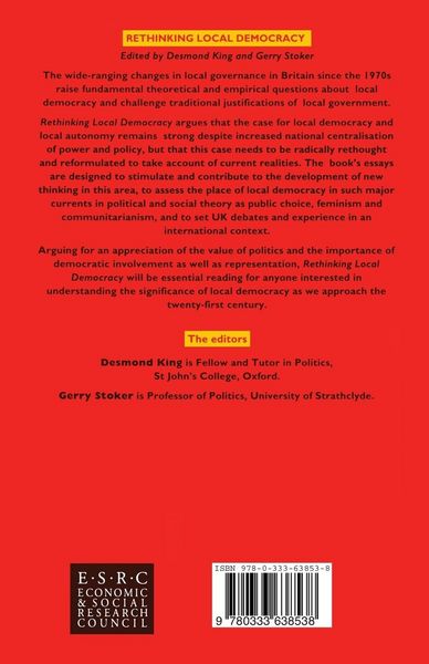Produktbild: Rethinking Local Democracy