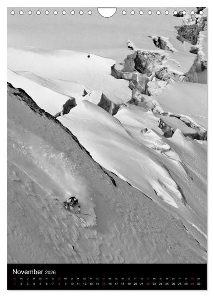 Produktbild: Monochrome Ski (Wandkalender 2026 DIN A4 hoch), CALVENDO Monatskalender