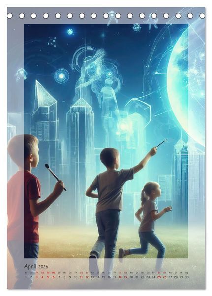 Produktbild: Entdecke die Zukunft - Future World mit KI (Tischkalender 2026 DIN A5 hoch), CALVENDO Monatskalender