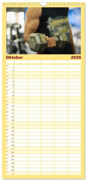 Produktbild: Familienplaner 2026 - Kraftsport mit 5 Spalten (Wandkalender, 21 x 45 cm) CALVENDO
