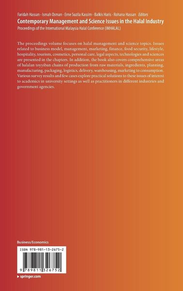 Produktbild: Contemporary Management and Science Issues in the Halal Industry