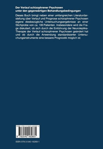 Produktbild: Der Verlauf schizophrener Psychosen