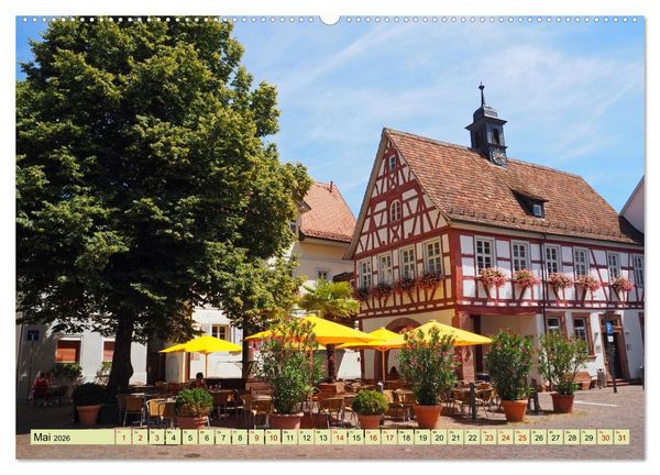 Produktbild: Weinregion Bergstra&szlig;e Burgen, Wein und Mandelbl&uuml;te (hochwertiger Premium Wandkalender 2026 DIN A2 quer), Kunstdruck in Hochglanz