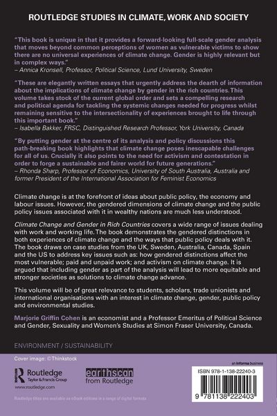 Produktbild: Climate Change and Gender in Rich Countries