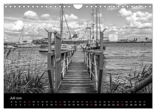 Produktbild: Bremerhaven - Blickpunkte Schwarzwei&szlig; (Wandkalender 2026 DIN A4 quer), CALVENDO Monatskalender