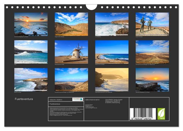 Produktbild: Fuerteventura (Wandkalender 2026 DIN A4 quer), CALVENDO Monatskalender