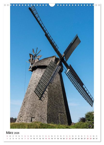 Produktbild: Historische Windm&uuml;hlen in Minden-L&uuml;bbecke (Wandkalender 2026 DIN A3 hoch), CALVENDO Monatskalender