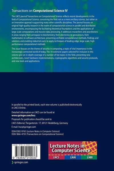 Produktbild: Transactions on Computational Science IV