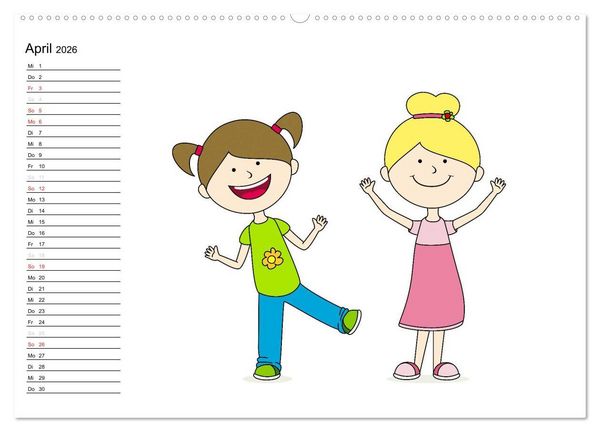 Produktbild: Der Kinderkalender (hochwertiger Premium Wandkalender 2026 DIN A2 quer), Kunstdruck in Hochglanz