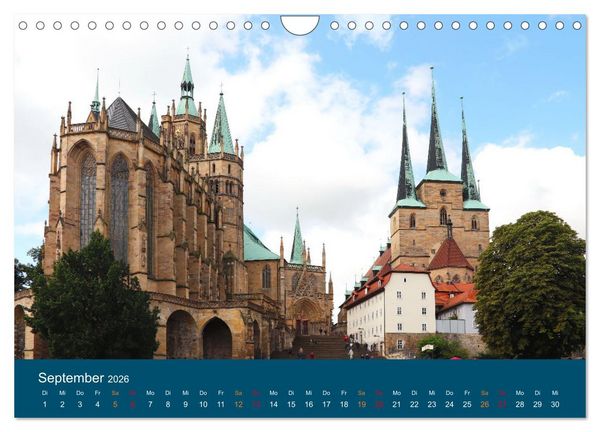 Produktbild: Th&uuml;ringen, unterwegs in Weimar, Erfurt und Eisenach (Wandkalender 2026 DIN A4 quer), CALVENDO Monatskalender
