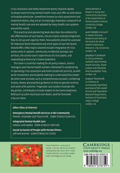 Produktbild: Crisis Resolution and Home Treatment in Mental Health