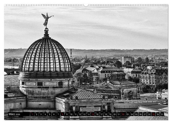 Produktbild: Dresden Faszination Schwarz Weiss (Wandkalender 2026 DIN A2 quer), CALVENDO Monatskalender