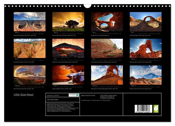 Produktbild: USA S&uuml;d-West (Wandkalender 2026 DIN A3 quer), CALVENDO Monatskalender