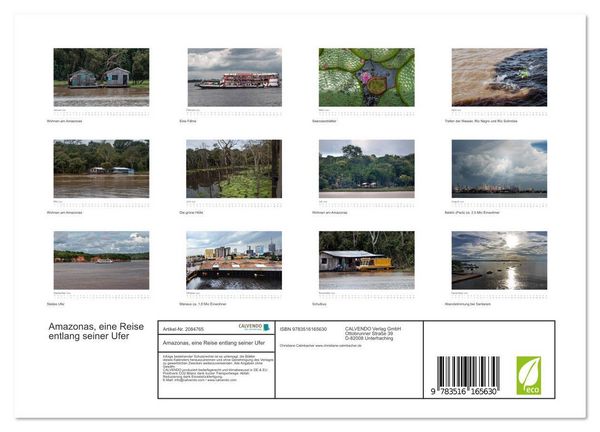 Produktbild: Amazonas, eine Reise entlang seiner Ufer (Wandkalender 2026 DIN A4 quer), CALVENDO Monatskalender