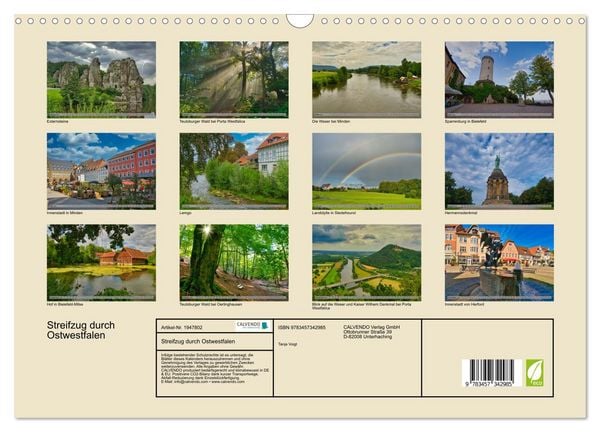 Produktbild: Streifzug durch Ostwestfalen (Wandkalender 2026 DIN A3 quer), CALVENDO Monatskalender