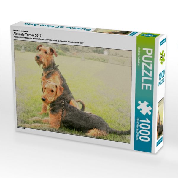 CALVENDO Puzzle Ein Motiv aus dem Kalender Airedale Terrier 2017 | 1000 Teile Lege-Größe 64x48cm Foto-Puzzle für glückliche Stunden