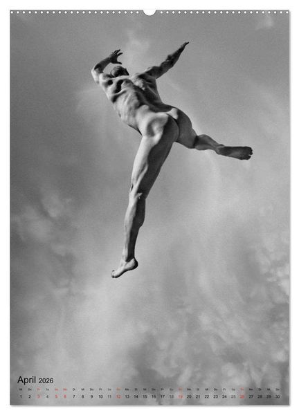 Produktbild: JUMP! ATHLETISCHE M&Auml;NNERAKTE (hochwertiger Premium Wandkalender 2026 DIN A2 hoch), Kunstdruck in Hochglanz