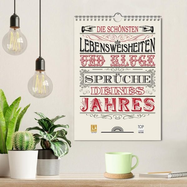 Produktbild: Die sch&ouml;nsten Lebensweisheiten Typo - Kalender (Wandkalender 2027 DIN A4 hoch), CALVENDO Monatskalender