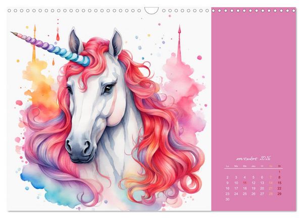 Produktbild: Les licornes (Calendrier mural 2026 DIN A3 vertical), CALVENDO calendrier mensuel