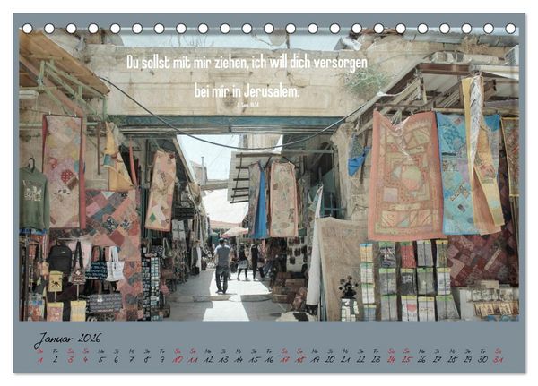 Produktbild: Mit der Bibel in der Hand durch das Heilige Land - Jerusalem (Tischkalender 2026 DIN A5 quer), CALVENDO Monatskalender