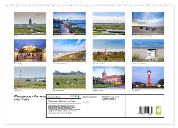 Produktbild: Wangerooge - Momente einer Reise (hochwertiger Premium Wandkalender 2027 DIN A2 quer), Kunstdruck in Hochglanz