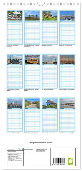 Produktbild: Familienplaner 2026 - Heiligenhafen immer wieder mit 5 Spalten (Wandkalender, 21 x 45 cm) CALVENDO