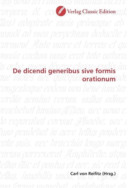 Produktbild: Dicendi generibus sive formis orationum