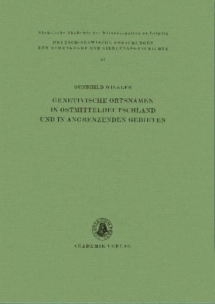 Produktbild: Genetivische Ortsnamen in Ostmitteldeutschland und in angrenzenden Gebieten
