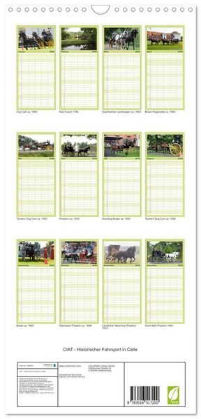 Produktbild: Familienplaner 2026 - CIAT - Historischer Fahrsport in Celle mit 5 Spalten (Wandkalender, 21 x 45 cm) CALVENDO