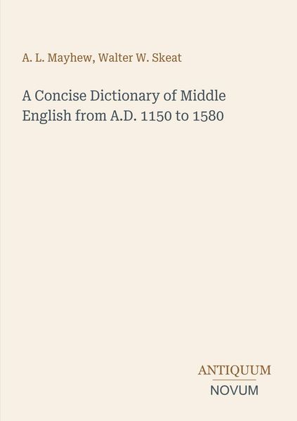 Produktbild: A Concise Dictionary of Middle English from A.D. 1150 to 1580