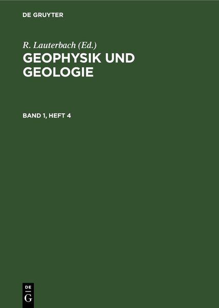 Produktbild: Geophysik und Geologie. Band 1, Heft 4